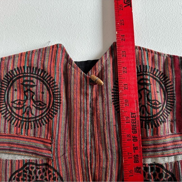 Kathmandu Express Medium Striped Sun Yin Yang ☯️ Vest With Elephants and Dragons - Picture 7 of 9